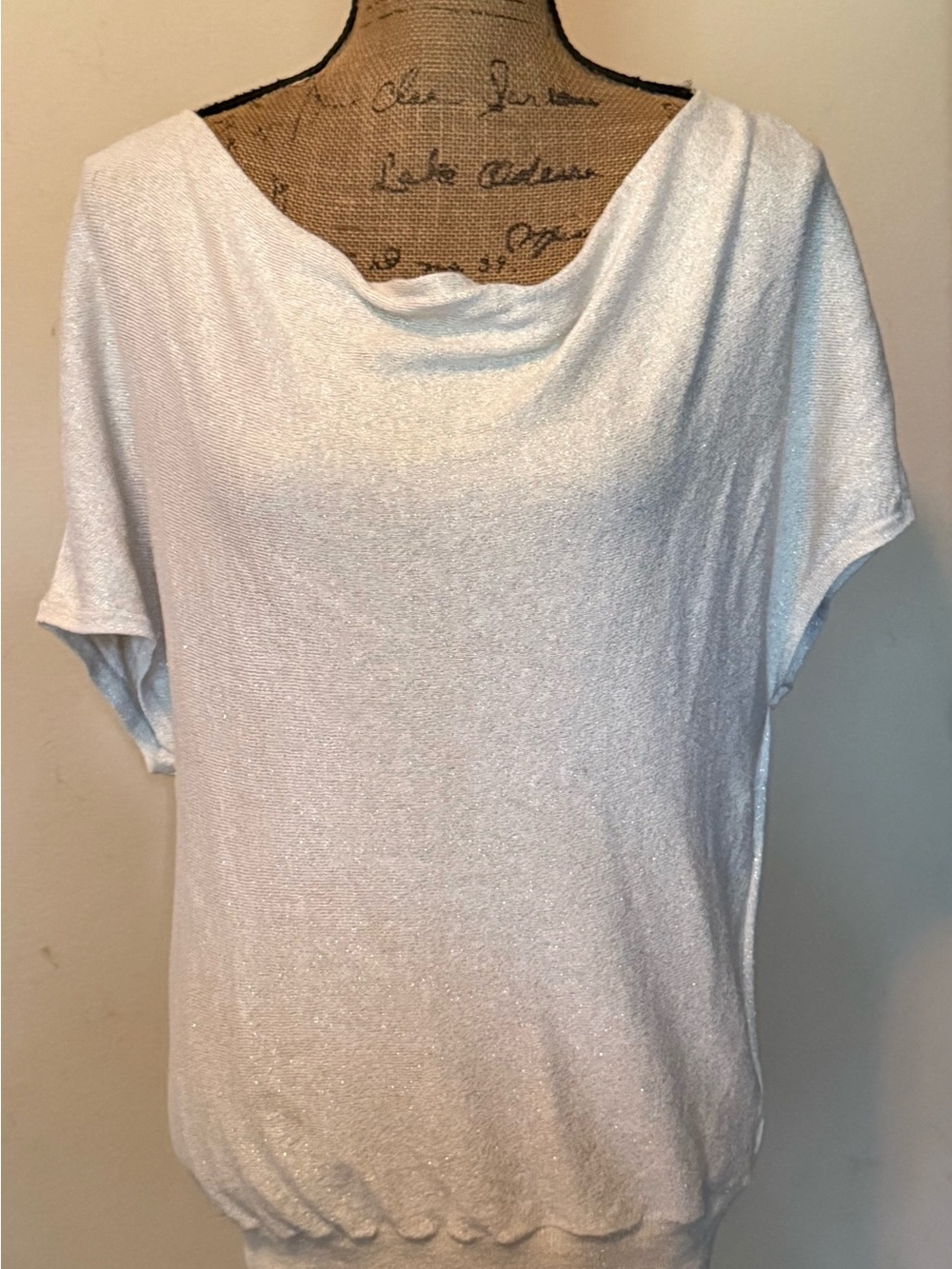 Sparkle Cowl Neck Women's sweater-light gold